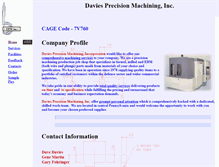 Tablet Screenshot of daviesprecision.com